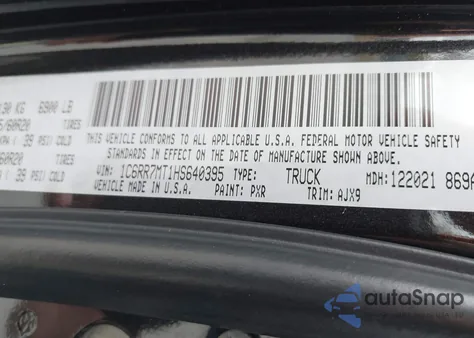 2017 Ram 1500 Night 4X4 5'7 Box from USA, damaged, VIN 1C6RR7MT1HS640395